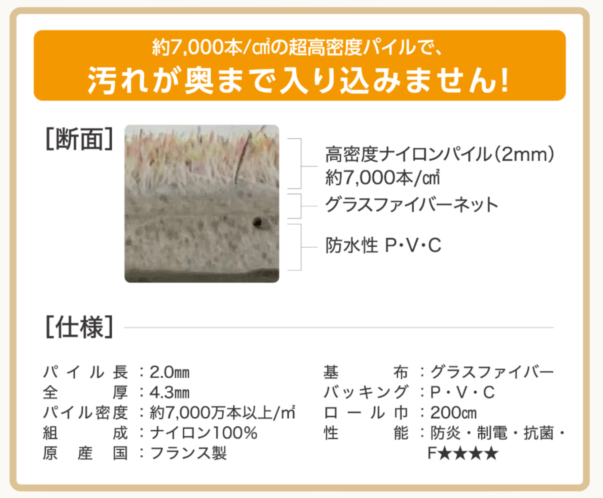 高密度パイル7,000本/cm²